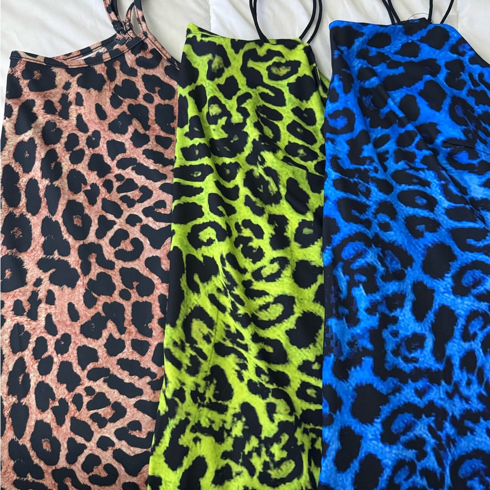 NEW 3 Leopard Midi Bodycon Dresses
